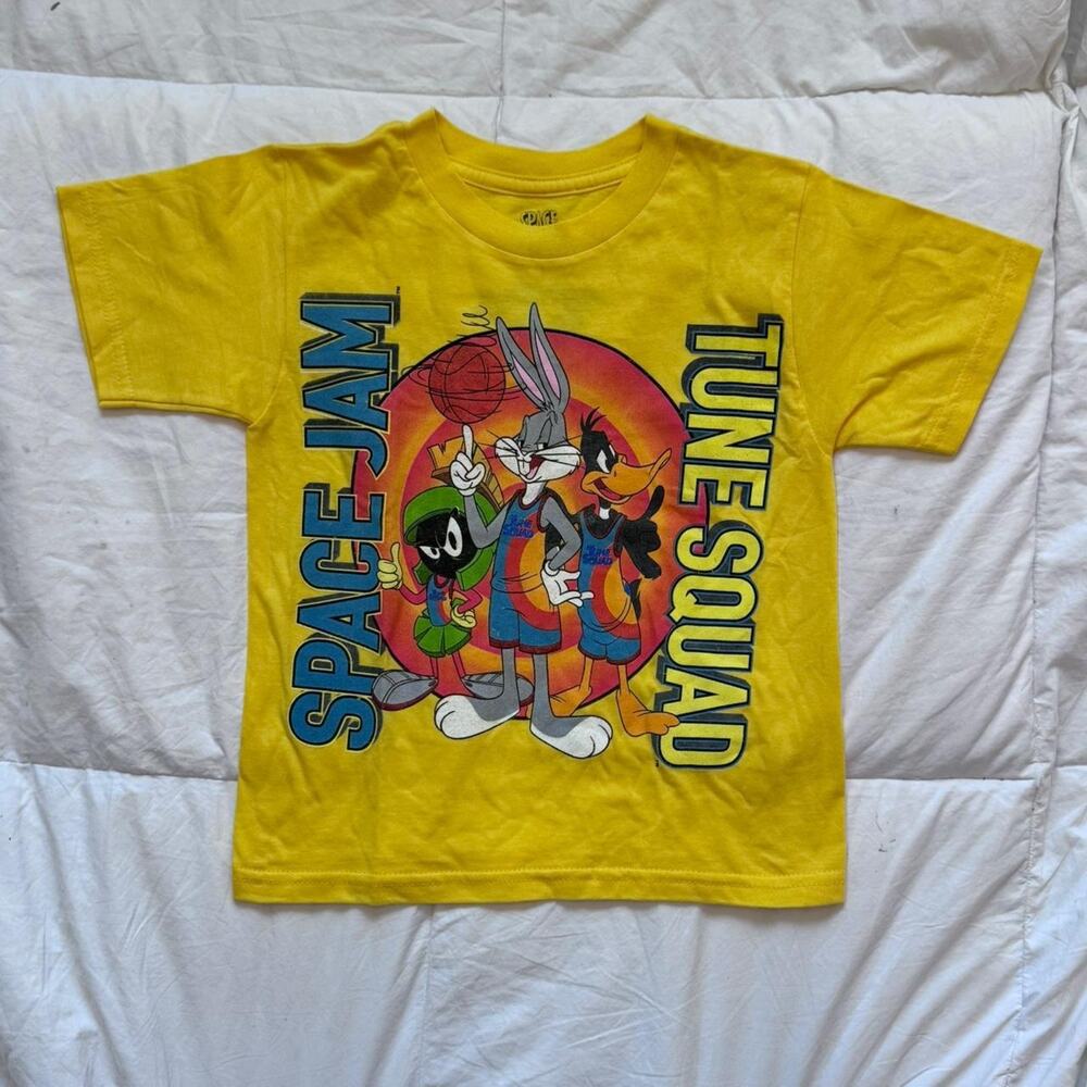 Space jam tune squad graphic t shirt youth size 4‎ yellow casual short sleeve